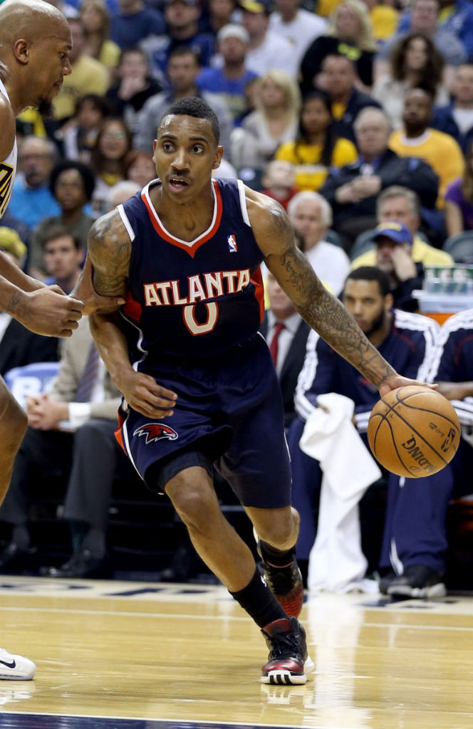 Jeff Teague wearing adidas Rose 3.5 Away