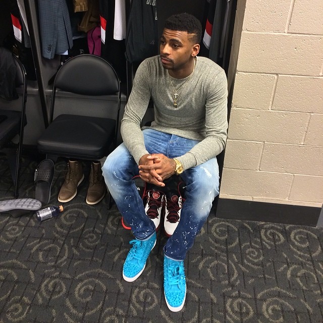 Dorell Wright wearing Christian Louboutin Pik Pik Flat