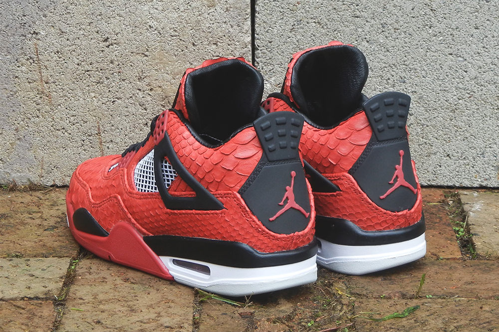 Air Jordan 4 Retro Red Python by JBF Customs