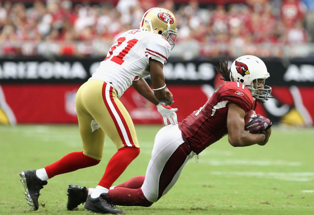 Dre Bly Wearing Air Jordan III 3 49ers PE Cleats (1)