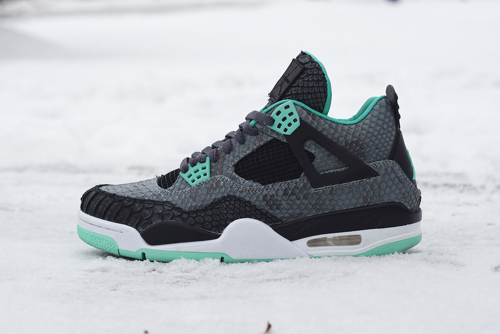 Air Jordan 4 'Python Green Glow' by JBF Customs