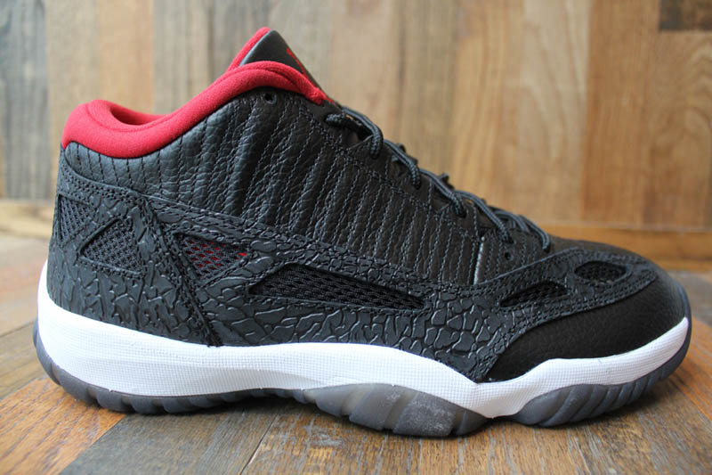 jordan retro 11 low black red white