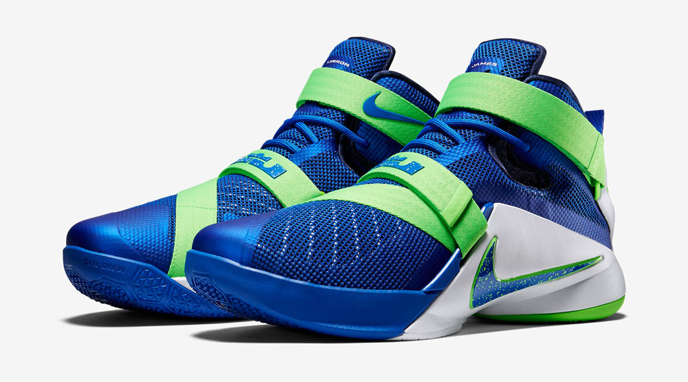 blue and green lebrons