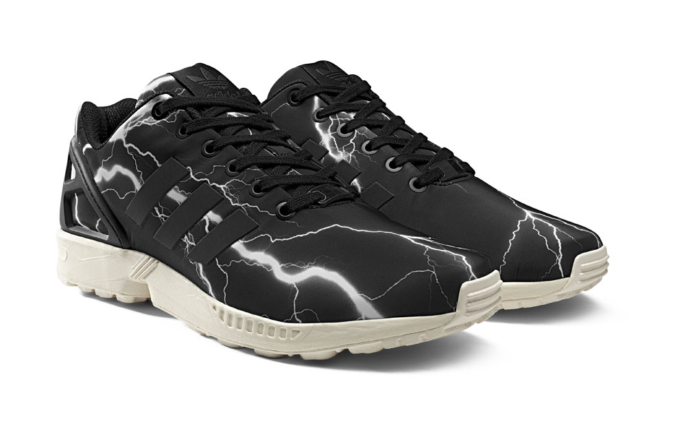 Adidas originals zx flux black print sneakers sale