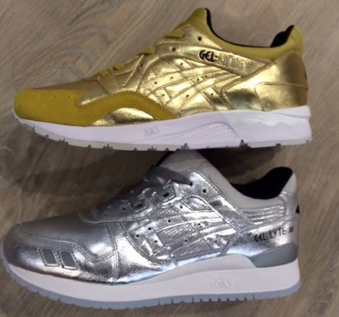 metallic gold asics