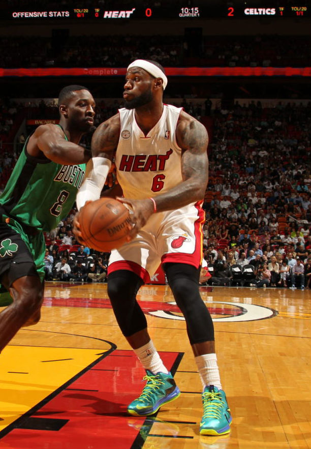 LeBron James wearing Nike LeBron X PS Elite Teal (2)