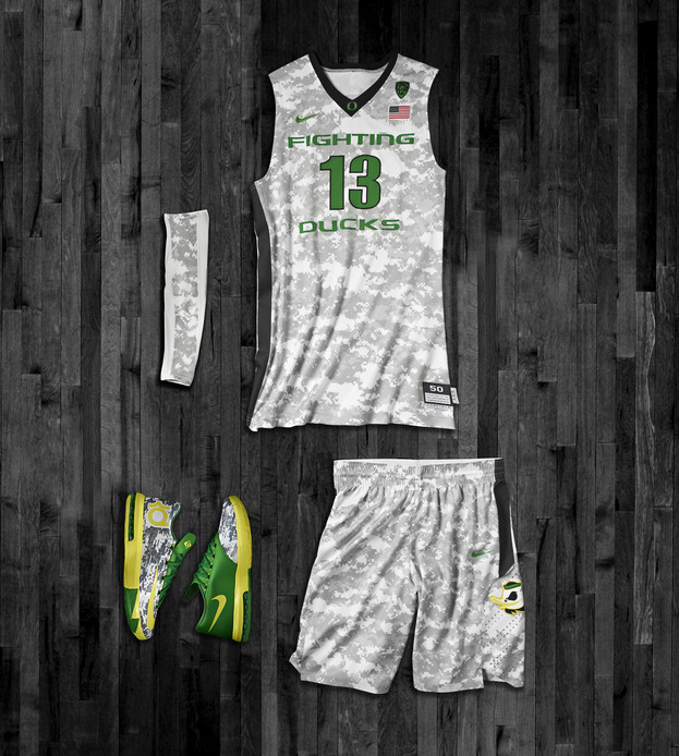 Oregon Ducks Nike Hyper Elite Uniforms for the 2013 Armed Forces Classic