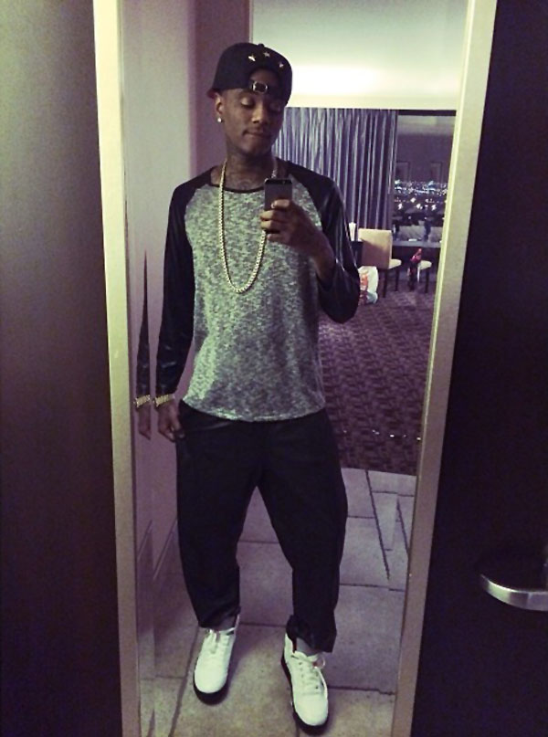 Soulja Boy wearing Air Jordan 5 Retro Fire Red