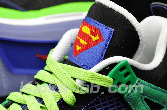 Air Jordan 4 IV Doernbecher Superman Black Old Royal Electric Green White 308497-015 K