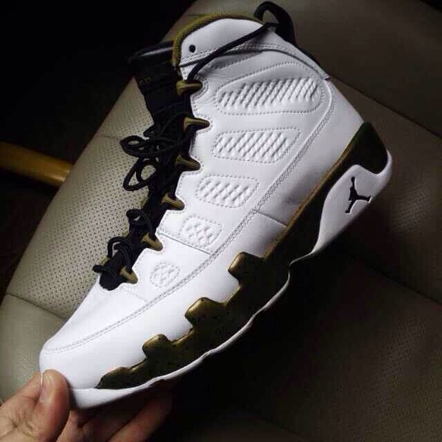 green and white jordan 9