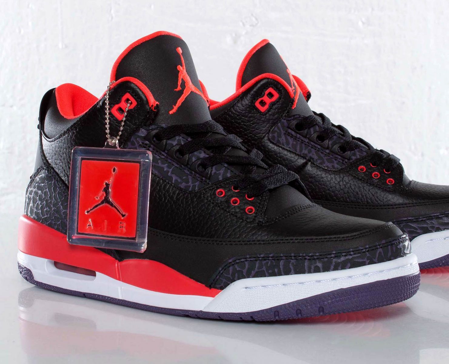 jordan 3 black red purple