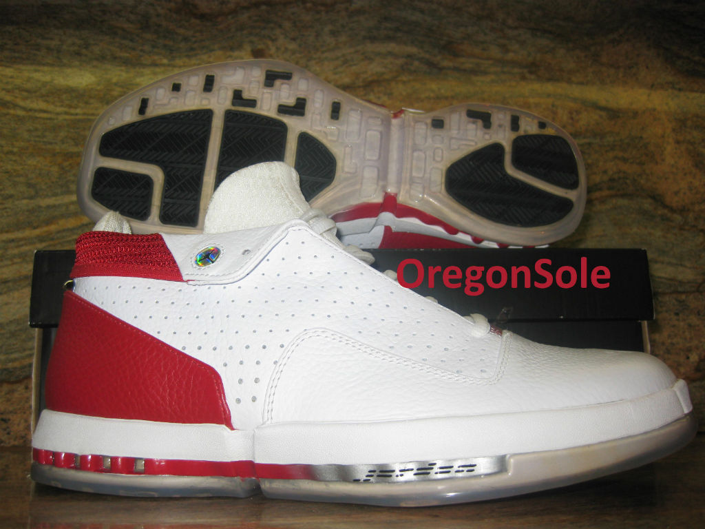 white and red jordan 16