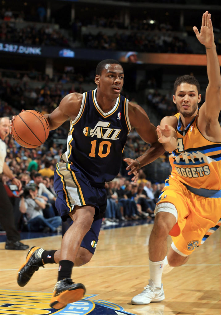 Alec Burks wearing adidas adizero Crazy Light 2