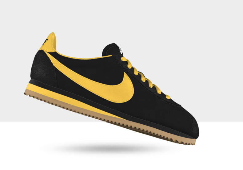 nike cortez nere e oro