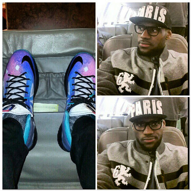 LeBron James wearing Nike LeBron X Platinum