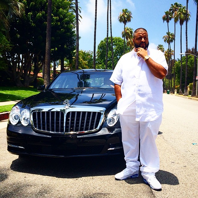 DJ Khaled wearing Air Jordan VI 6 Sport Blue