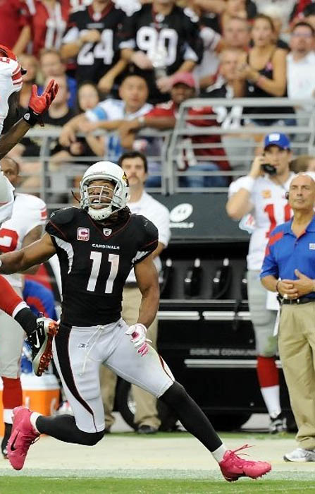 Larry Fitzgerald wearing the Nike Alpha Speed