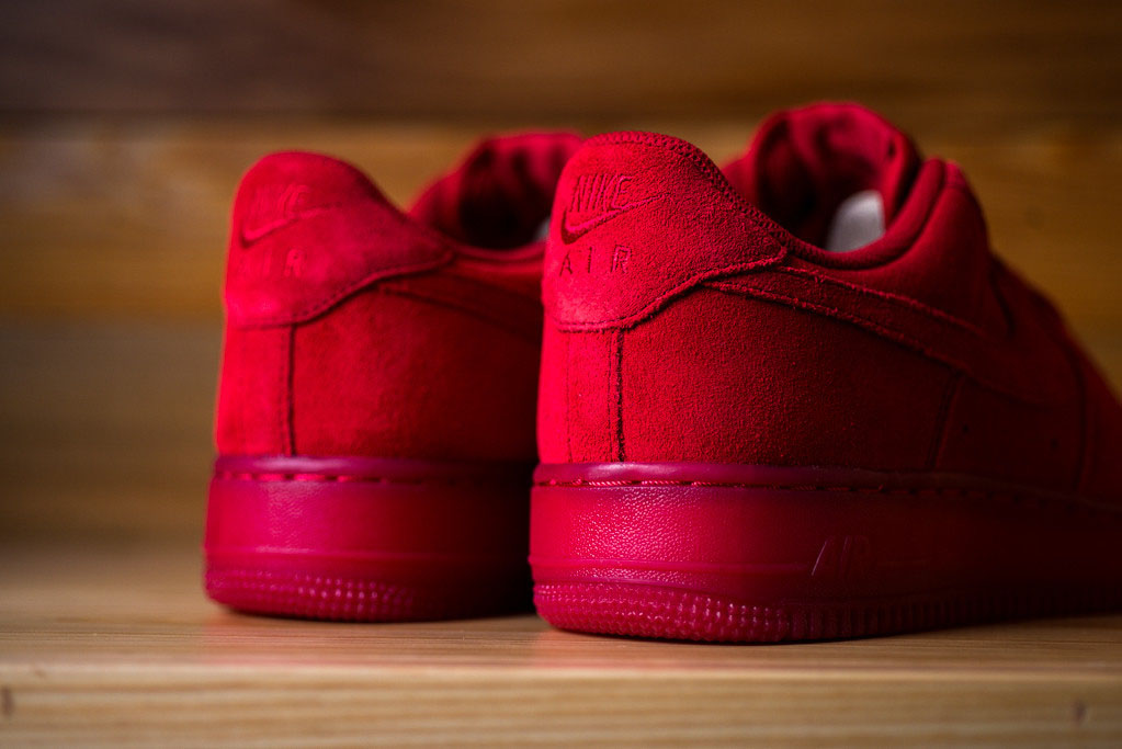 all red suede air force 1