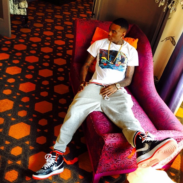 Soulja Boy wearing Nike Air Force 1 High