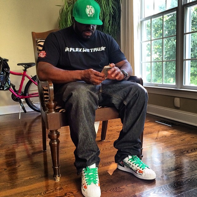 DJ Funk Flex wearing adidas Originals Superstar