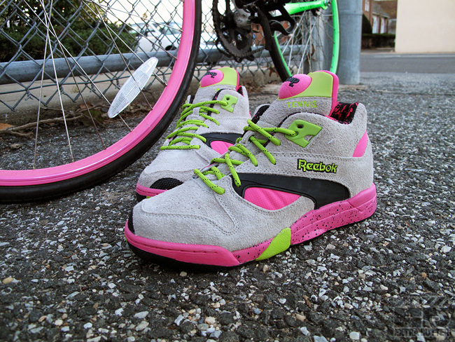 Reebok gray and hot sale pink sneakers