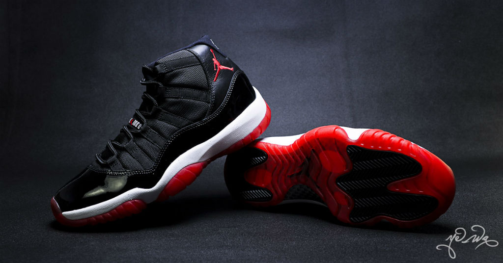 retro jordans 11 red and black