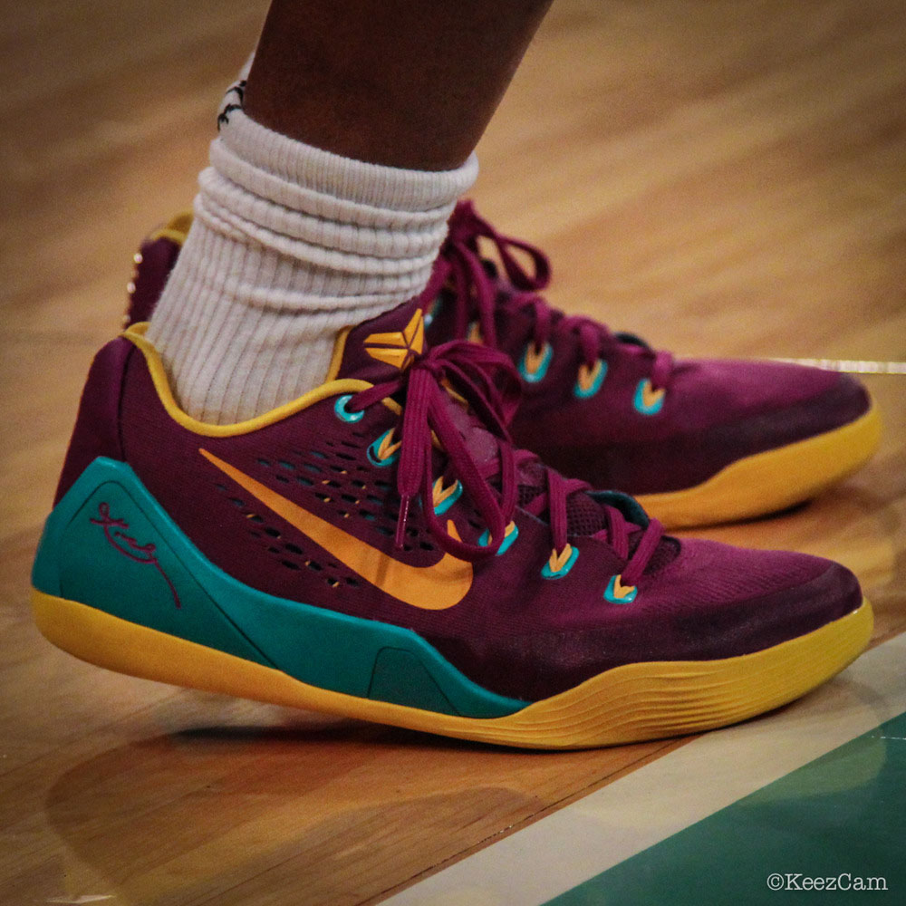 Kristie Toliver wearing Nike Kobe IX 9 EM Los Angeles Sparks PE