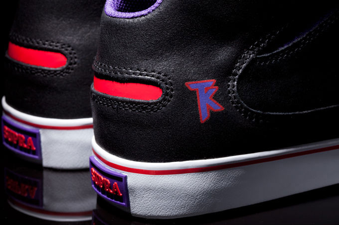 Supra Society Mid Black Suede Purple Red (4)