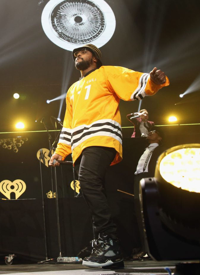 Schoolboy Q wearing Air Jordan 5 Retro Doernbecher