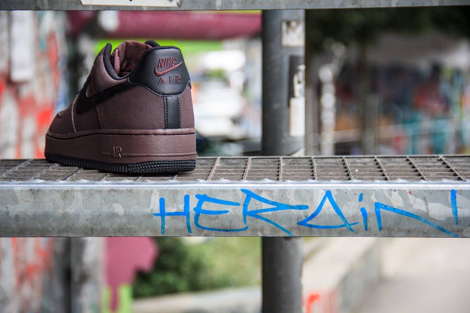 nike air force 1 low madeira black heel