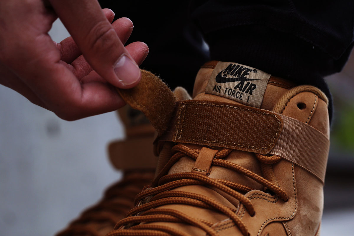 nike air force 1 flax on feet