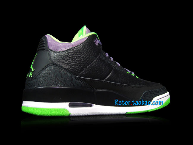 Air Jordan III 3 Black Purple Volt Joker 136064-018 (3)