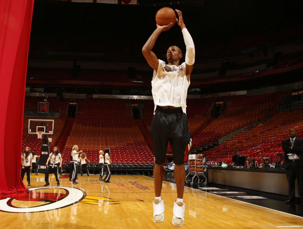 Ray Allen wearing Air Jordan XVI Miami Heat PE