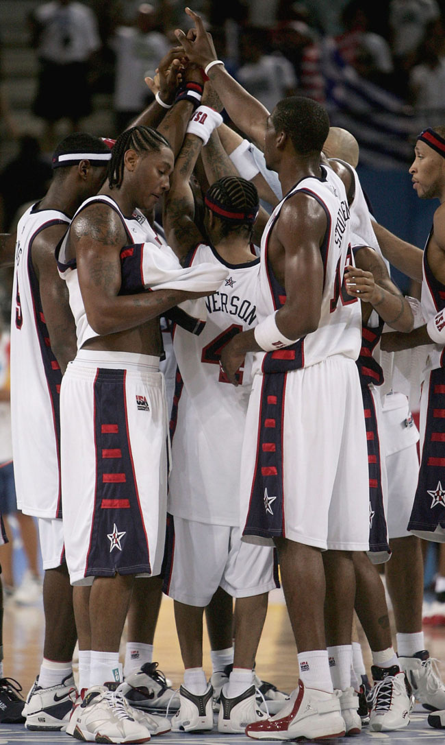 Carmelo Anthony wearing Air Jordan 7 Retro Olympic PE (1)