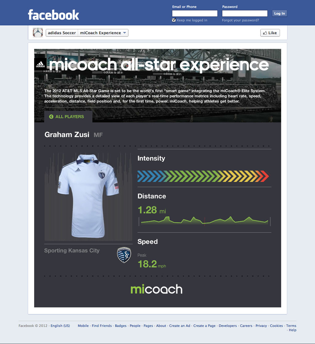 adidas miCoach System FB Experience Zusi