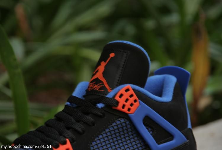 Air Jordan 4 IV Cavs Knicks Shoes Black Orange Blaze Old Royal 308497-027 (39)