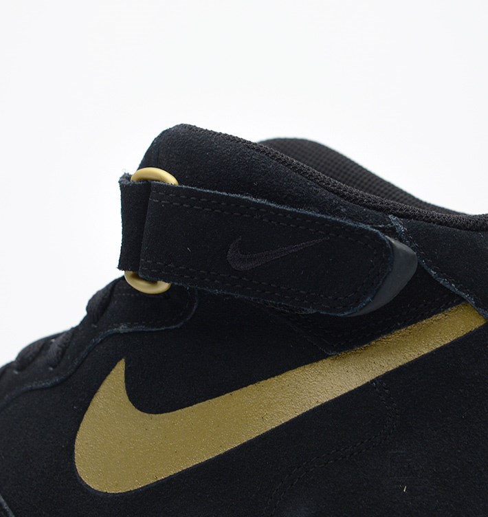 nike air force 1 mid black and gold