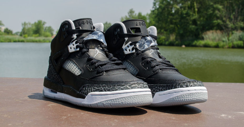 grey spizike jordans