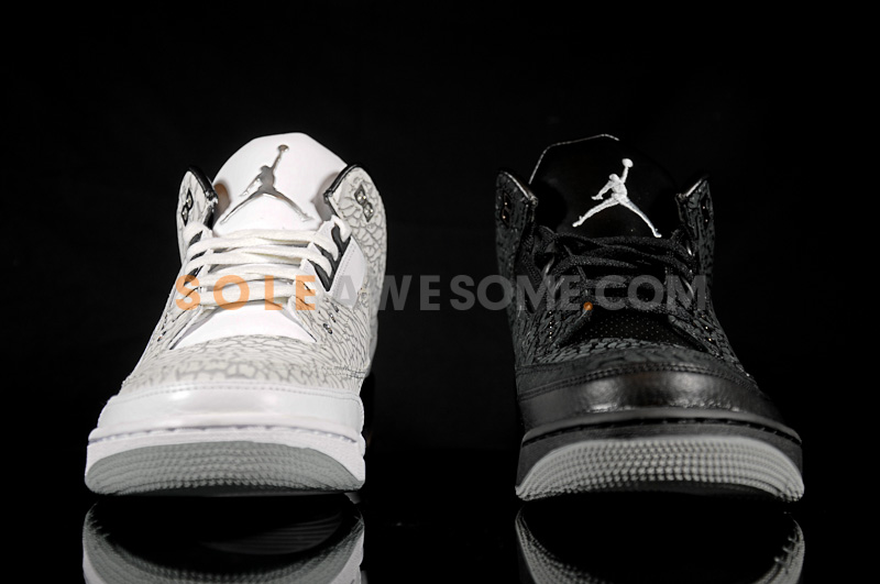 jordan retro 3 black and white