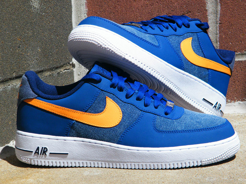 blue and orange air force 1's