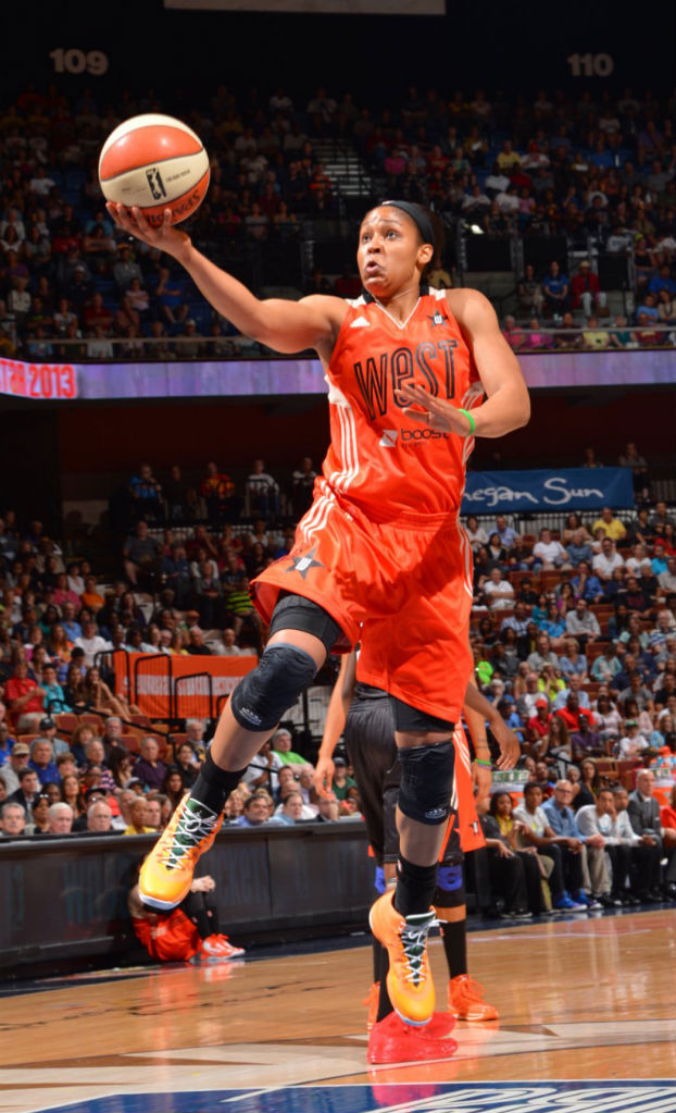 Maya Moore wearing Jordan Super.Fly 2 All-Star PE