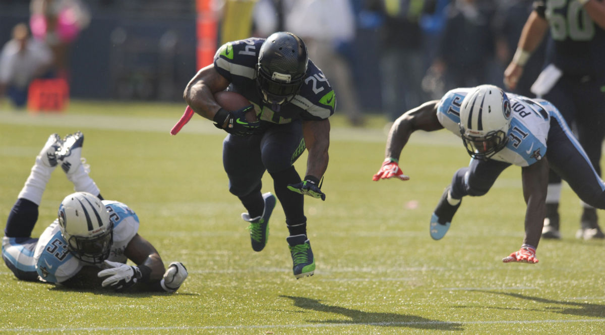 Marshawn Lynch Wears Air Jordan 12 XII PE Cleats (10)