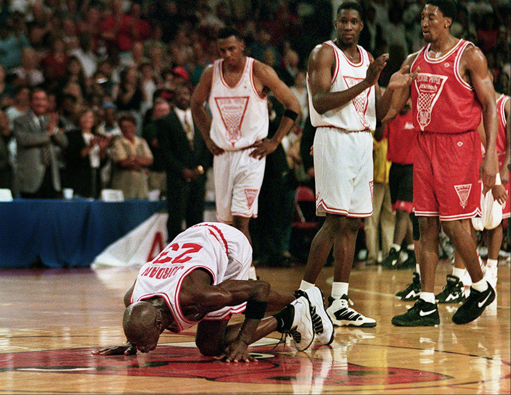 Michael Jordan Wearing 10s