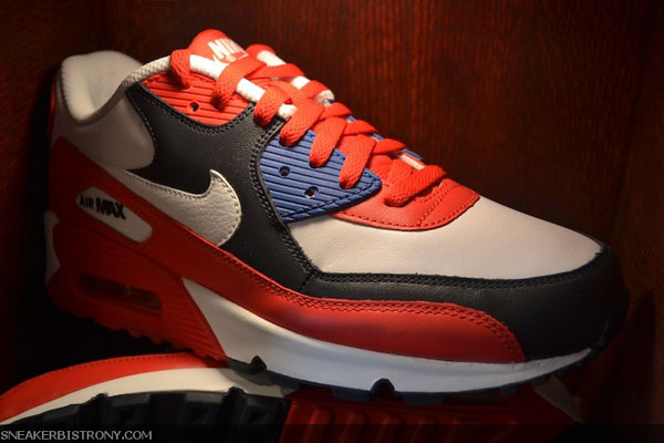 blue and red air max 90