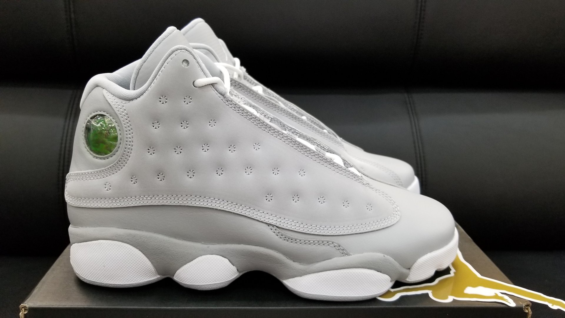 retro 13 grey and white