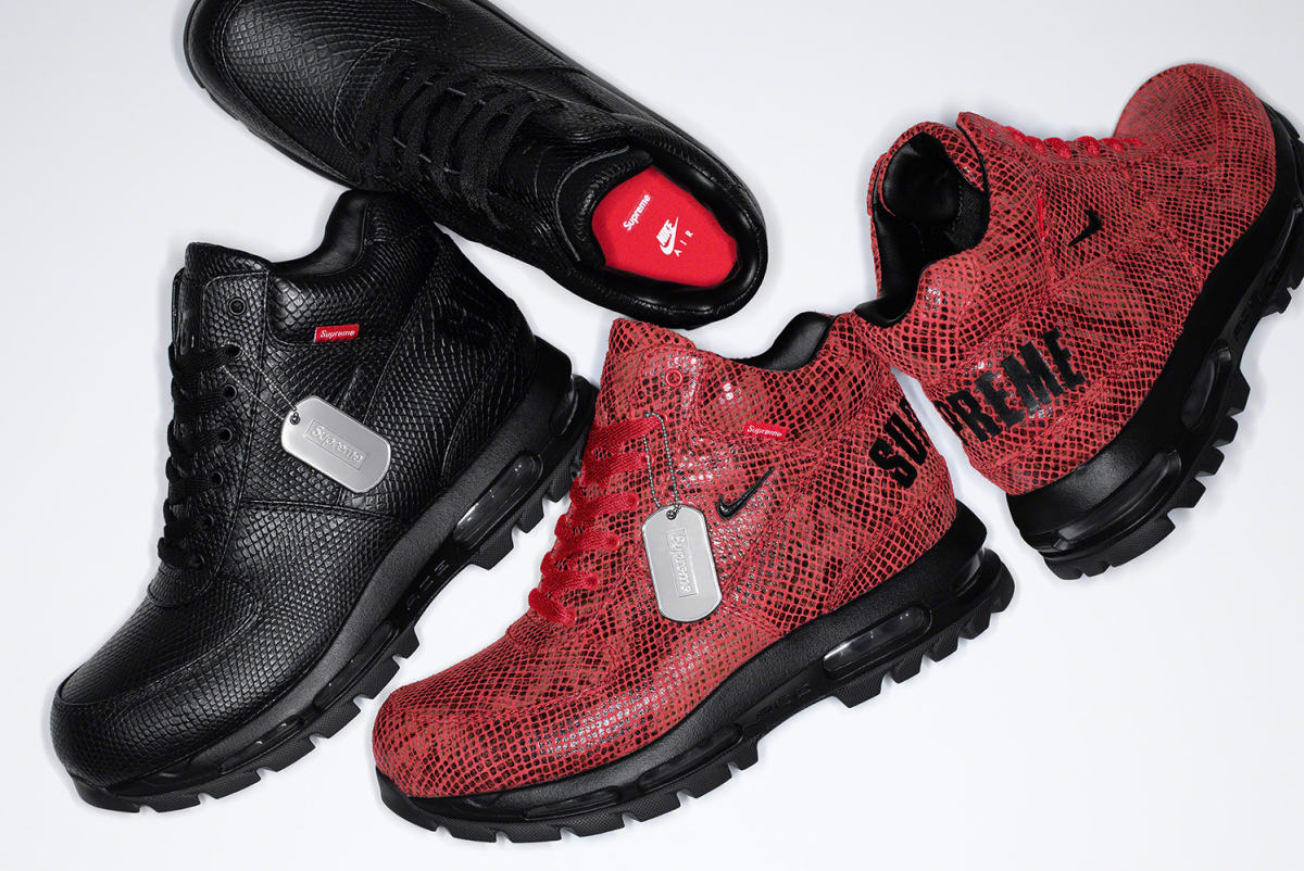 red and black nike acg boots