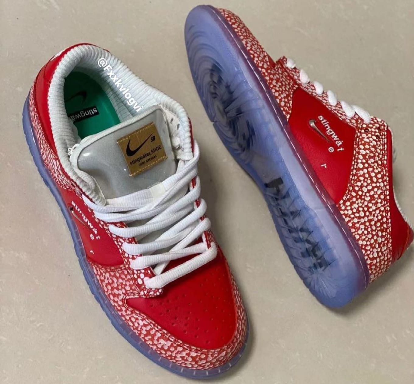 Stingwater x Nike SB Dunk Low Red White 2021 Release Date | Sole Collector