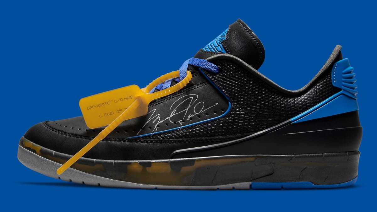 Off-White x Air Jordan 2 Low Collab Release Date Black/Blue/Grey | Sole ...