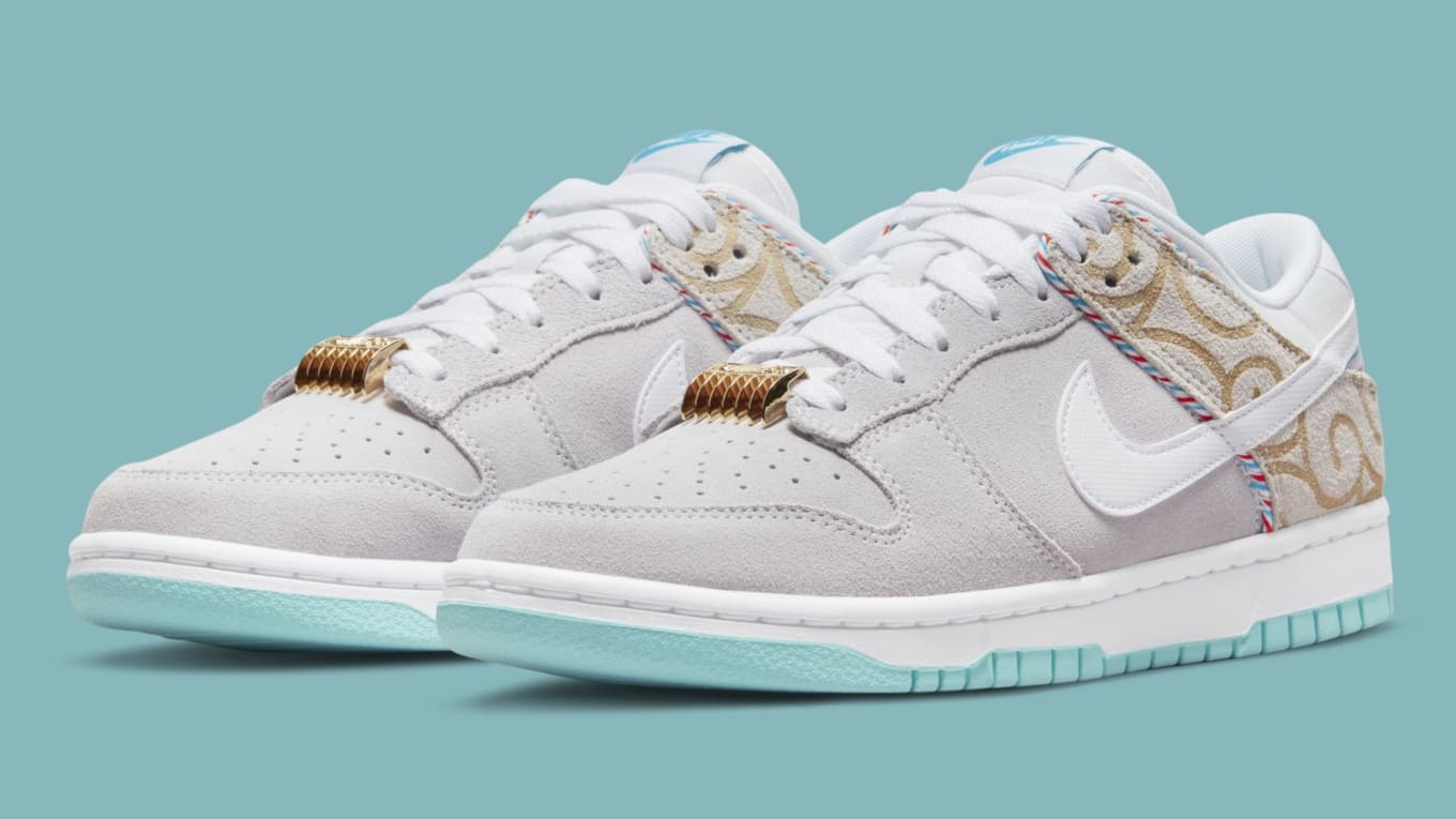 dunk low se barber shop grey