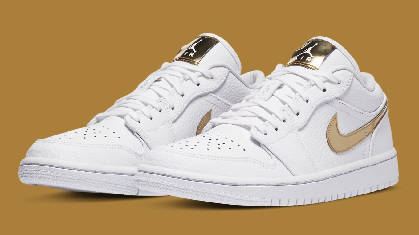 jordan 1 low white and gold